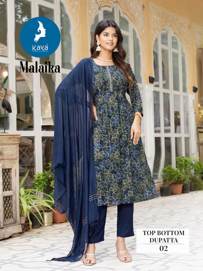 Malaika By Kaya Capsule Foil Printed Kurti With Bottom Dupatta Wholesalers In Delhi